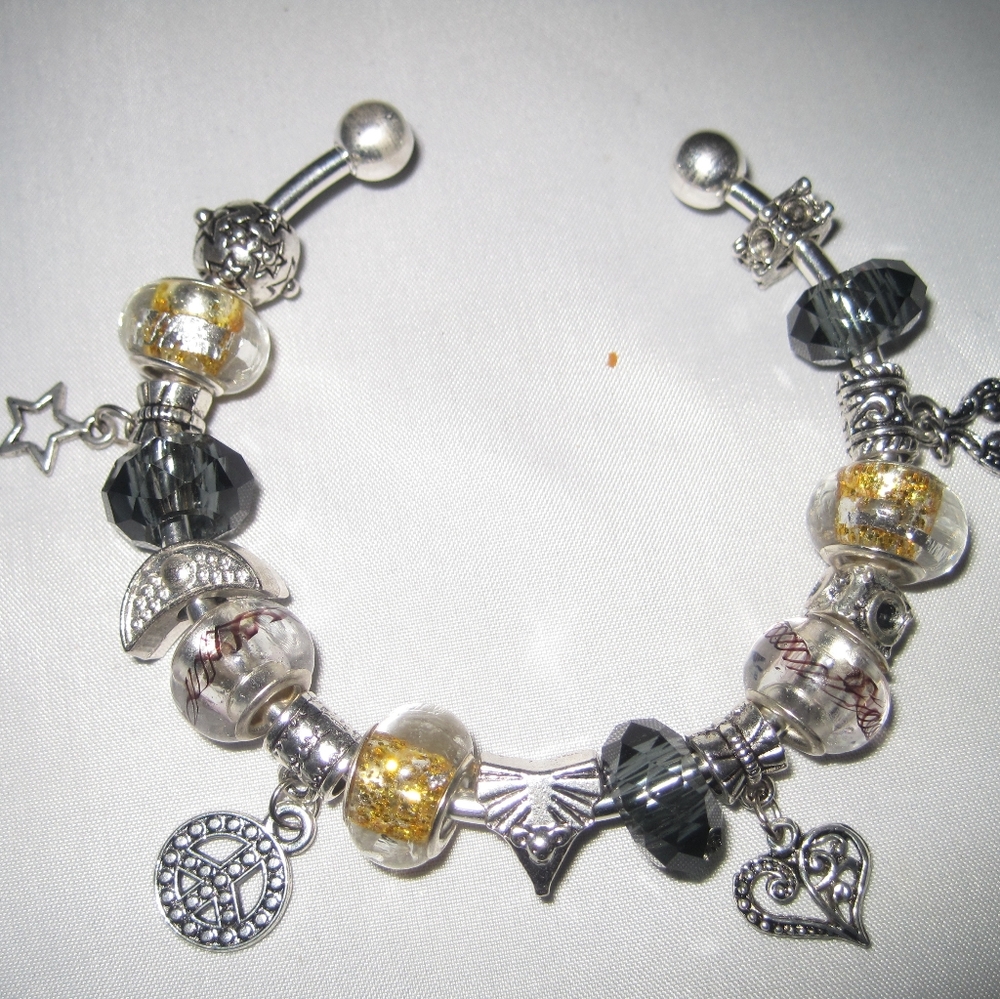 Handmade Silver Plated Charm Bracelet